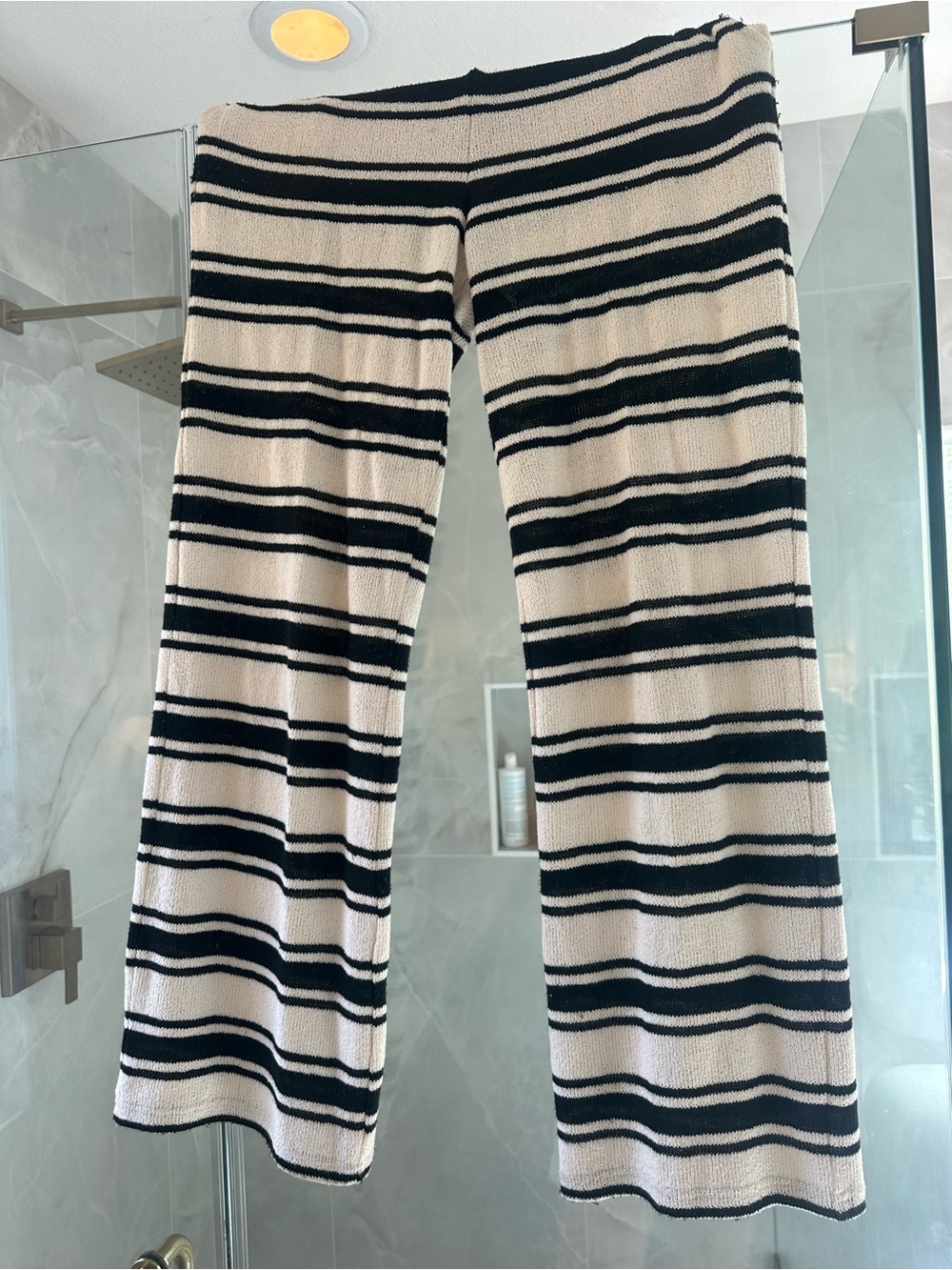 sundays Black and Cream Wide Leg Striped Pants